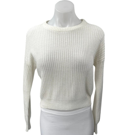 Urban Outfitters Andi Cream White Knitted Long Sleeve Pullover Sweater Top Sz XS