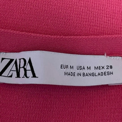 Zara Pink Knit Sleeveless Racerback Cami Camisole Crop Sweater Tank Top Size M