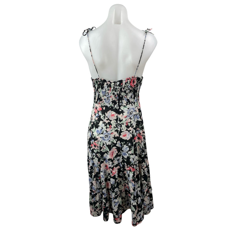 Ruby Sees Women's Black Floral Sleeveless Tiered Smocked A Line Midi Dress 14