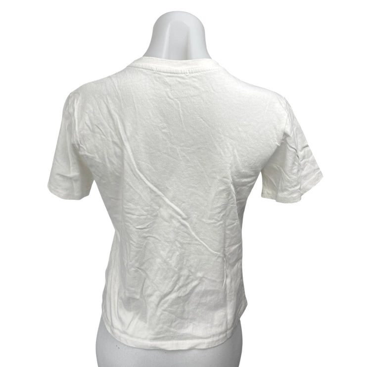 Bingo Women's White Multicolor Crewneck Short Sleeve Graphic Tee T shirt Top S
