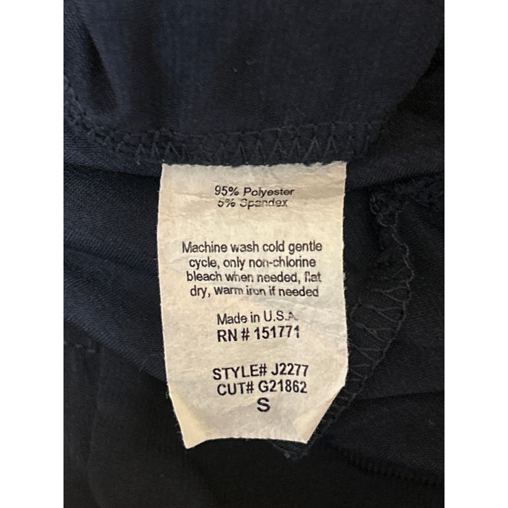 Gilli Navy Blue Sleeveless V Neck Faux Wrap Wide Leg Cropped Jumpsuit Size S