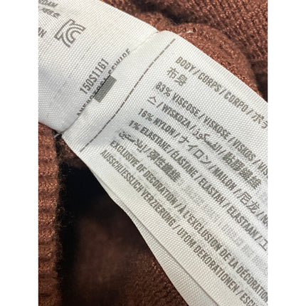 Abercrombie & Fitch Brown Long Sleeve Ribbed Knit Square Neck Sweater Top Size L