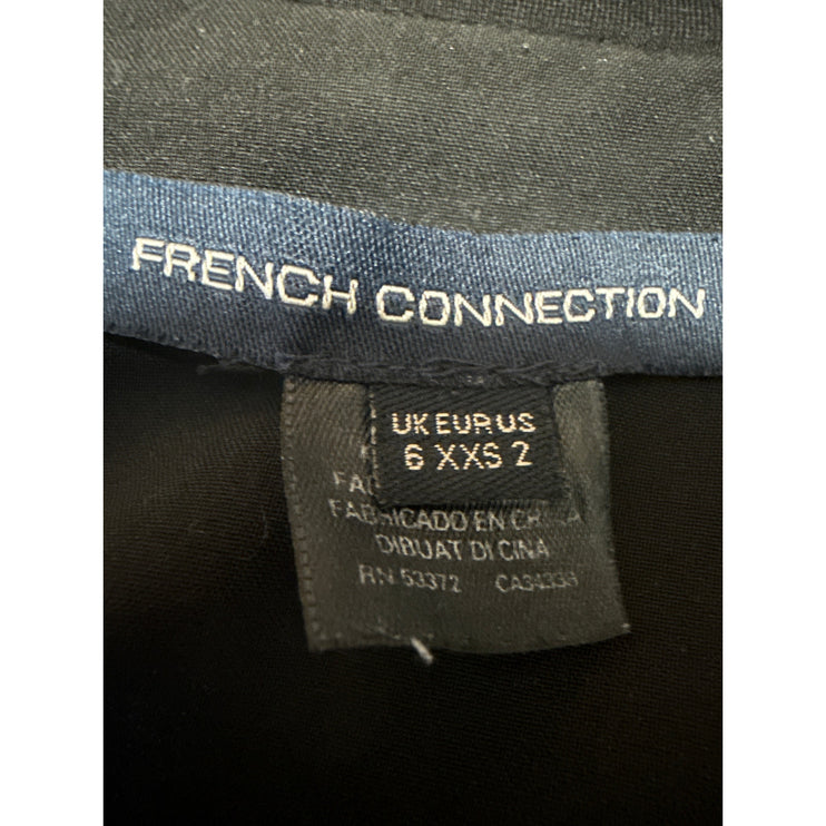 French Connection Women's Black Notch Collar Button Blazer Coat Jacket Size XXS`