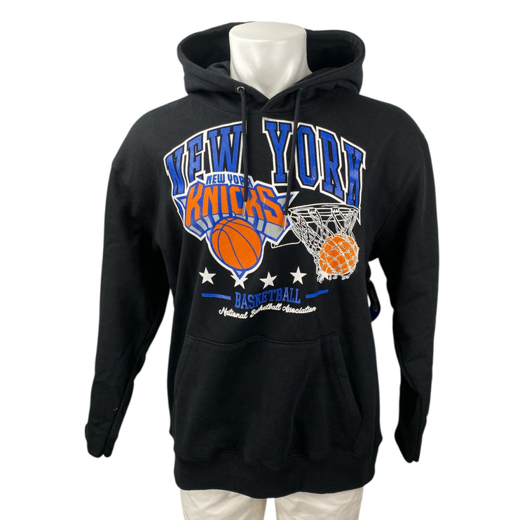 NEW NBA Men Black New York Knicks Basketball Hoodie Hooded Sweatshirt Top Size L