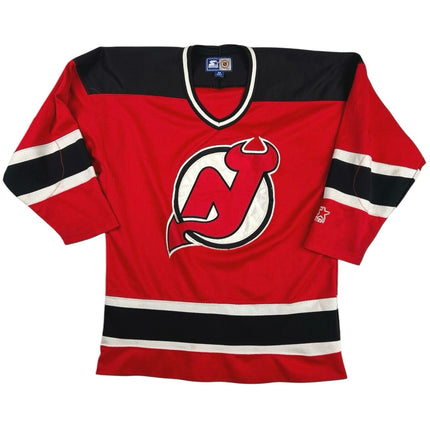 Vintage Starter Men’s Licensed NHL New Devils Jersey Red Black Long Sleeve Top M