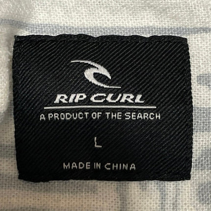 Rip Curl Men's White Aztec Short Sleeve Chest Pocket Button Down Camp Shirt L