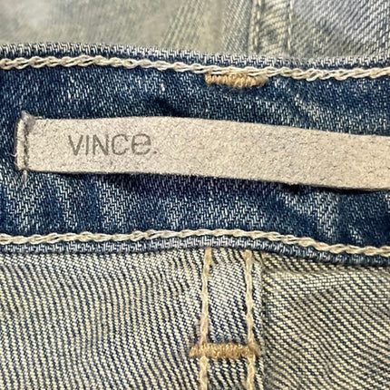 Vince Blue Distressed Mid Rise Medium Wash Raw Hem Cut Off Denim Jeans Shorts 27