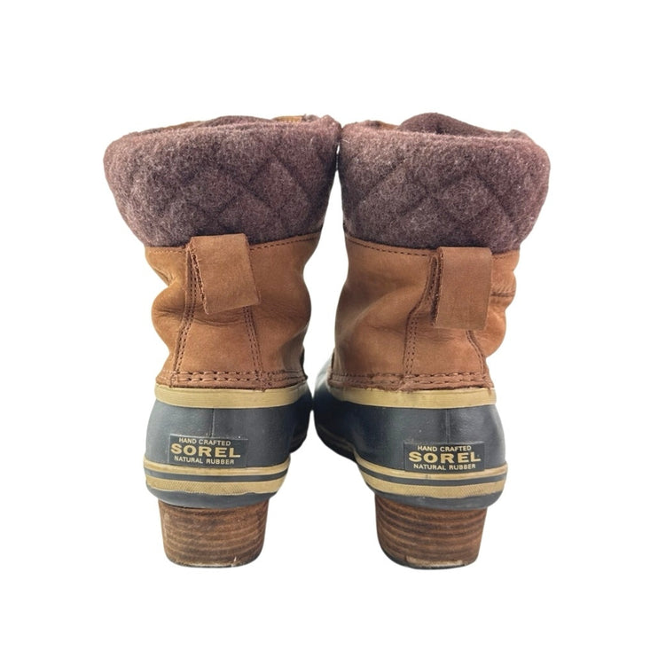 Sorel Slimpack II Women's Brown Suede Waterproof Lace Up Insulated Duck Boots 8
