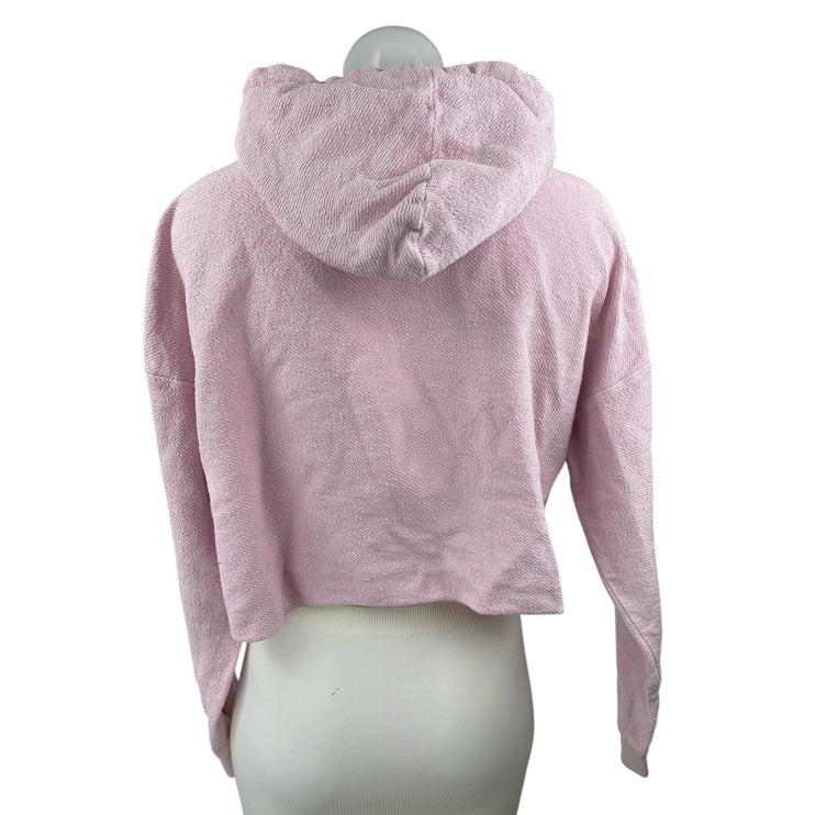 Forever 21 x Barbie Pink Hooded Hoodie Long Sleeve Crop Sweater Sweatshirt Top S
