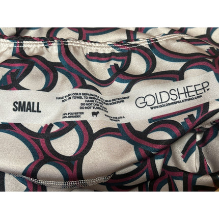 Goldsheep Multicolor Logo Sleeveless Crop Top Leggings Athletic 2 Pc Set Size M