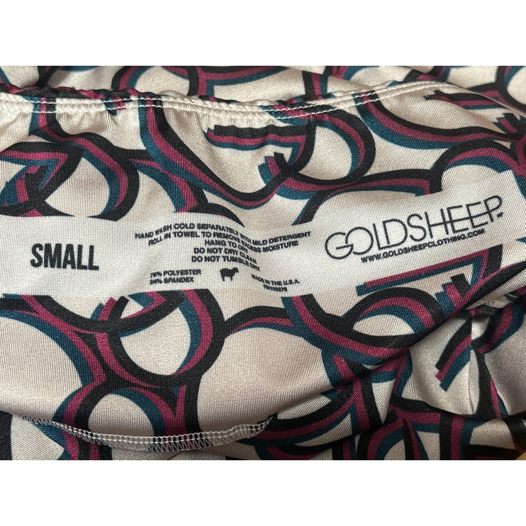 Goldsheep Multicolor Logo Sleeveless Crop Top Leggings Athletic 2 Pc Set Size M