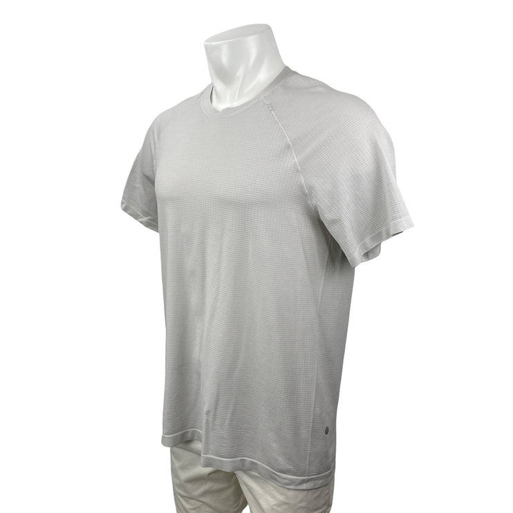 Lululemon Mens Gray Short Sleeve Crew Neck Workout Athletic T Shirt Tee Top L/XL