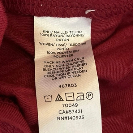 NEW Ann Taylor LOFT Red Sleeveless Half Button Shirt Blouse Tank Top Size M