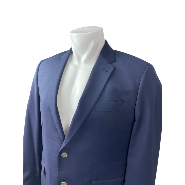 Indochino Mens Blue Classic Blazer Coat Straight Trousers Dress Pants Suit Set M