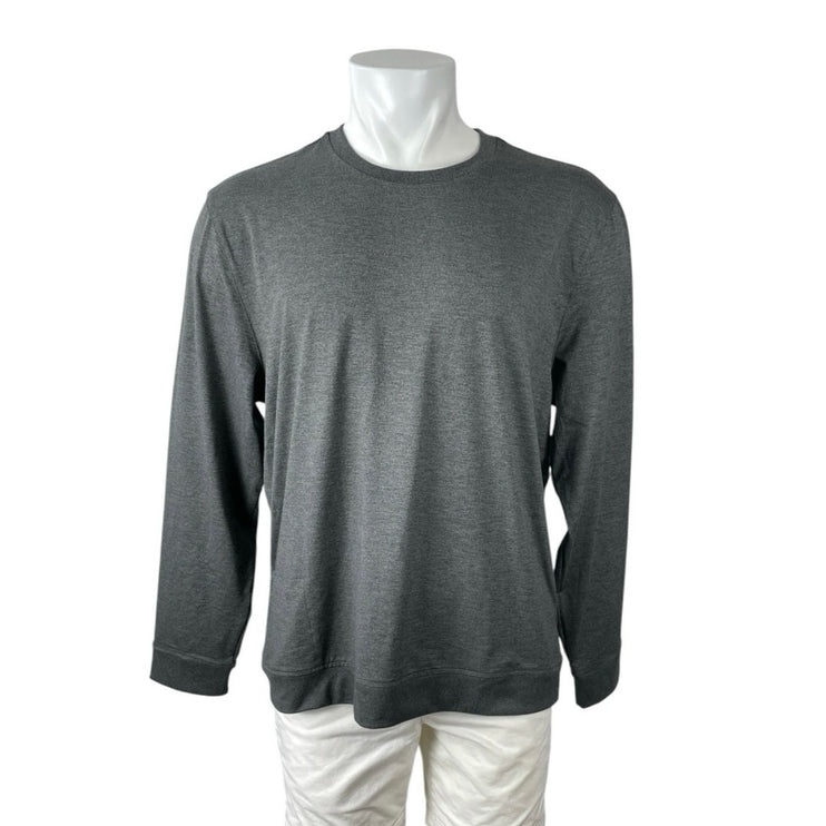 Van Heusen Performance Black Heather Long Sleeve Golf Sweatshirt Top Size L