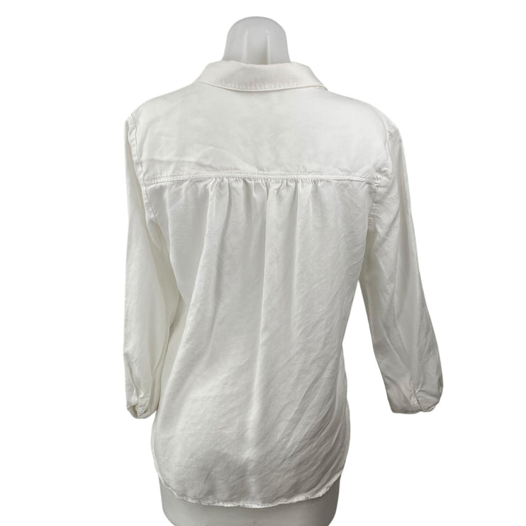 Anthropologie Cloth & Stone Women's White Long Sleeve Button Up Shirt Top Size M
