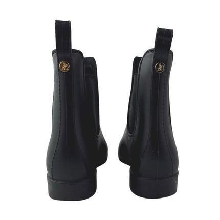 Sam Edelman Tinsley Womens Black Almond Toe Rubber Slip On Ankle Rain Boots Sz 7