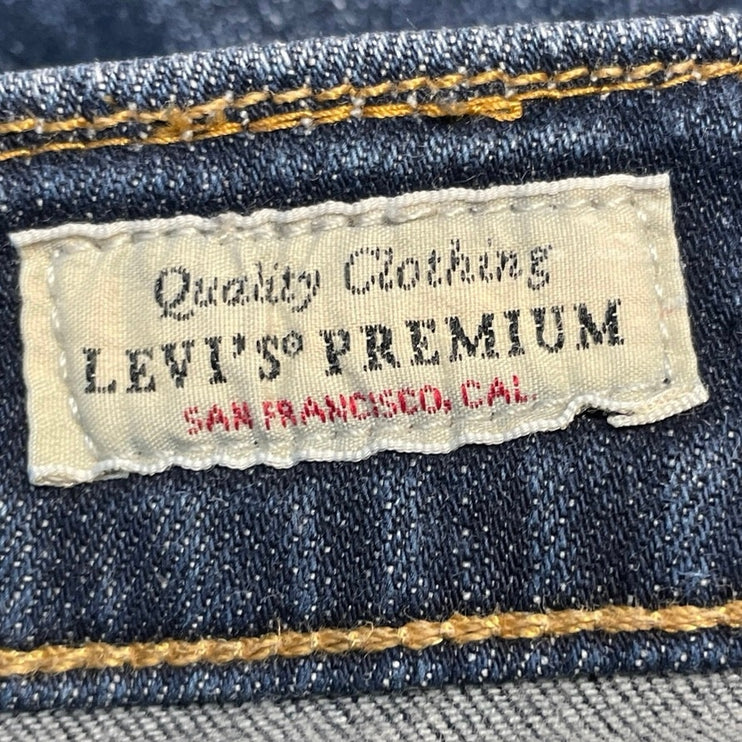 Levi's Women's Blue Dark Wash High Waisted Straight Leg Denim Jeans Size 28