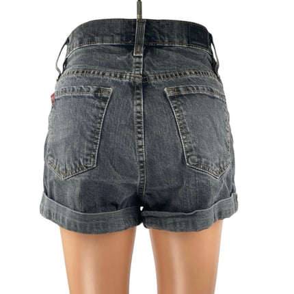 Urban Outfitters BDG Black Washed High Rise Cuffed Denim Jean Shorts Size 26