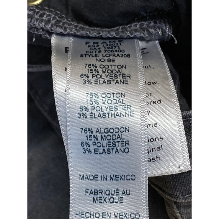 Frame Women's Black Frayed Hem High Rise Bootcut Flare Denim Jeans Pants Size 26