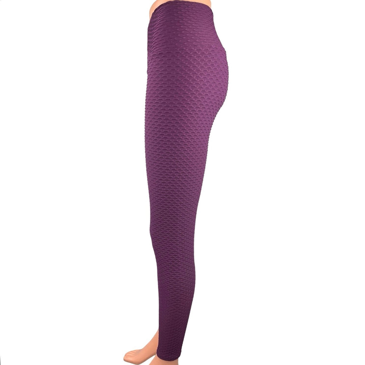 Booty by Brabants Purple Croco Skin Seamless High Rise Leggings Pants One Size