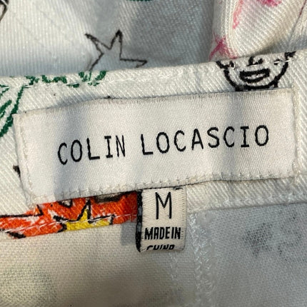 Colin LoCascio Jenni Dear Diary Doodle Palazzo Wide Straight Denim Jean Pants M