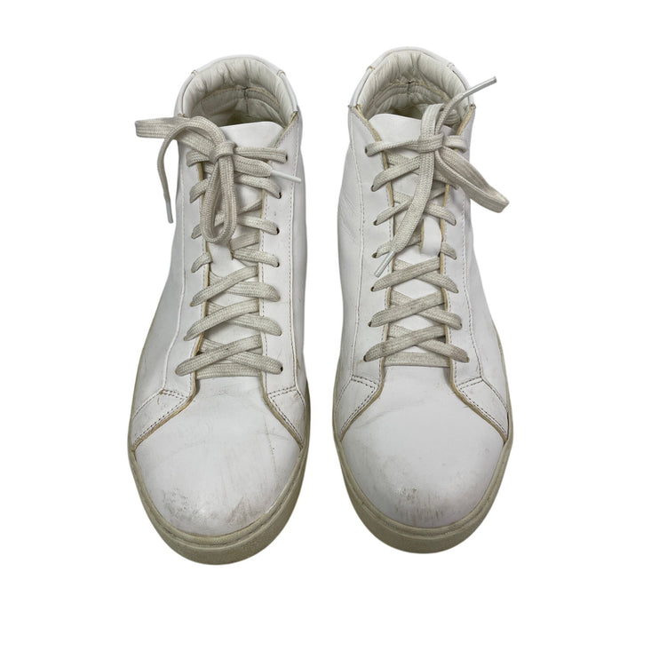 Vibram Cadence Mens White Leather Lace Up Athletic High Top Sneakers Shoes Sz 10