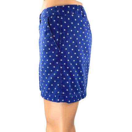 Merona Women's Blue Polka Dot High Waisted Straight Leg Casual Shorts Size 18