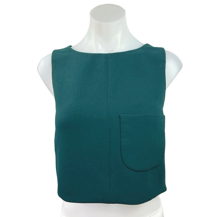 Aritzia Wilfred Women's Green Sleeveless Round Neck Blouses Shirts Tops Size XXS