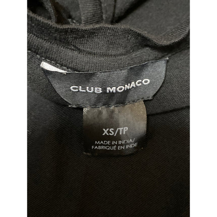 Club Monaco Women's Black Short Sleeve V Neck Basic T Shirt Tee Top Size XS