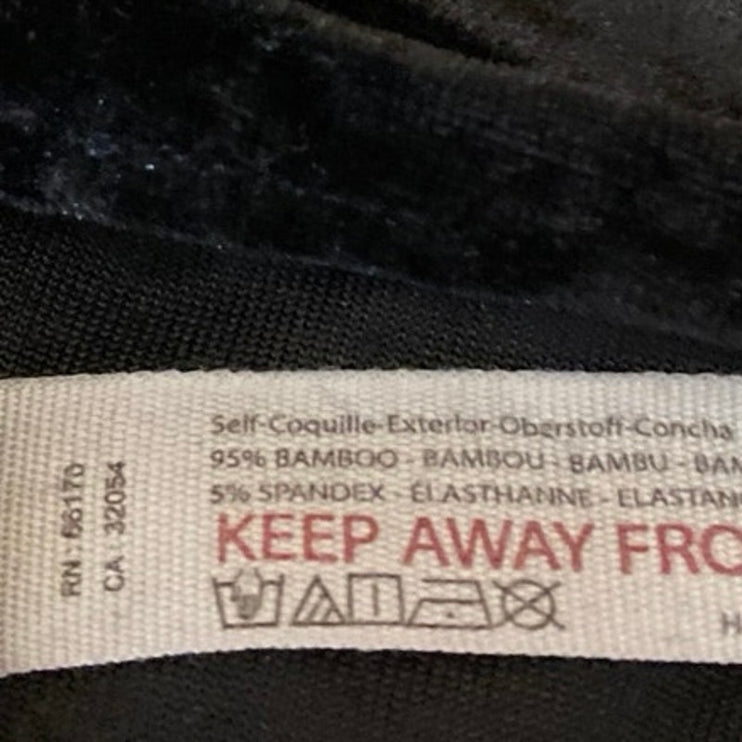 Free People Black Velvet Velour Sleeveless High Neck Tank Thong Bodysuit Top XS