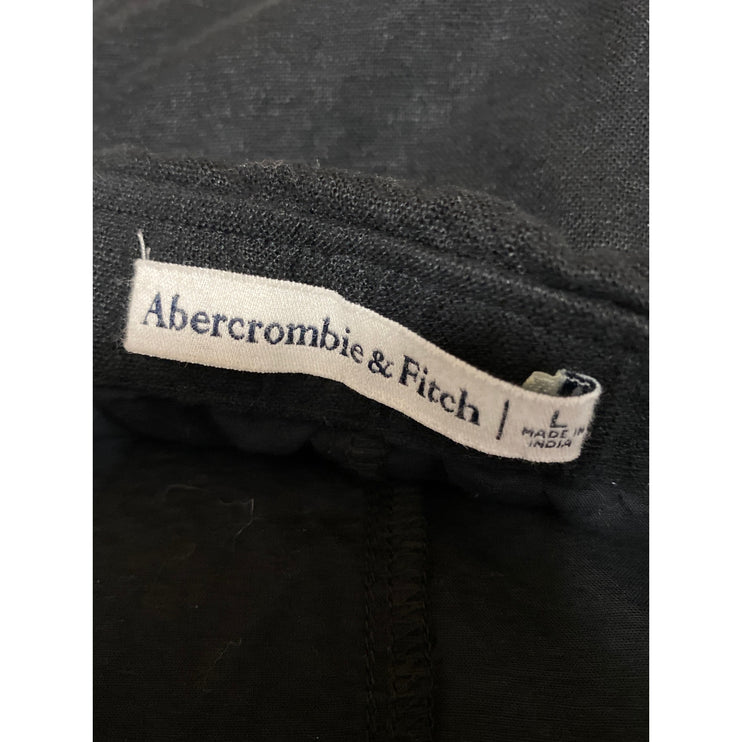 Abercrombie & Fitch Women's Black Linen High Rise Mini Flare A-Line Skirt Sz L