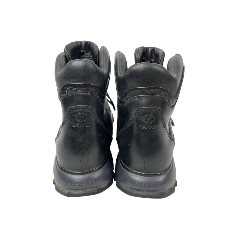 Cole Haan Zero Grand Explore Black Leather Lace Up Round Toe Hiking Boots Sz 10
