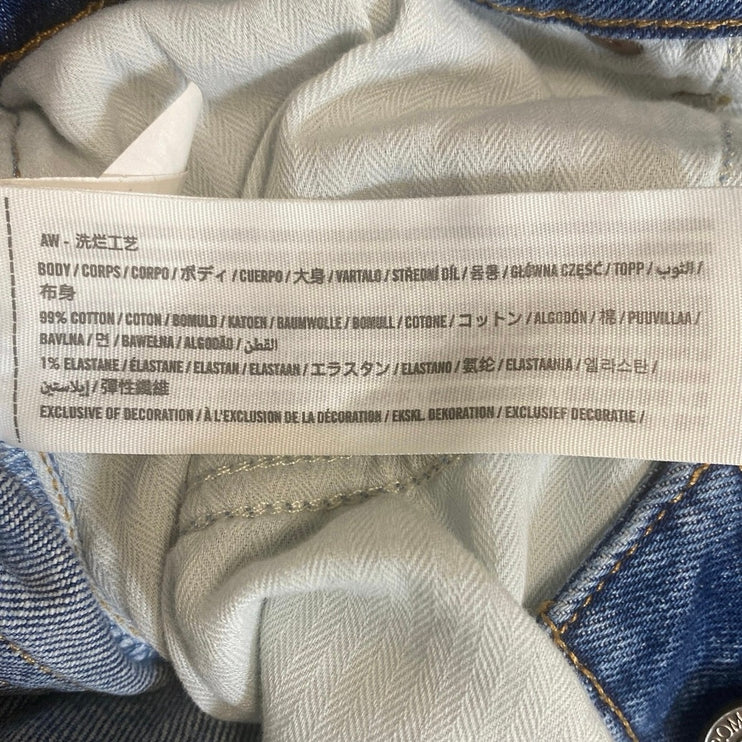 Abercrombie & Fitch Blue Raw Hem Mid Rise 90's Straight Denim Jeans Pants Sz 27