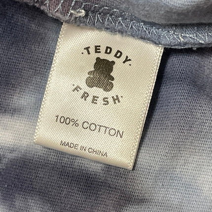 Teddy Fresh Men's Blue Tie Dye Long Sleeve Graphic Crew T Shirt Tee Top Size L