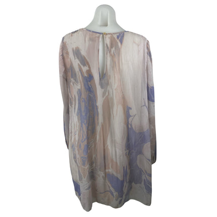 Aritzia Wilfred Daydreamer Multicolor Pleated Chiffon Long Sleeve Mini Dress M