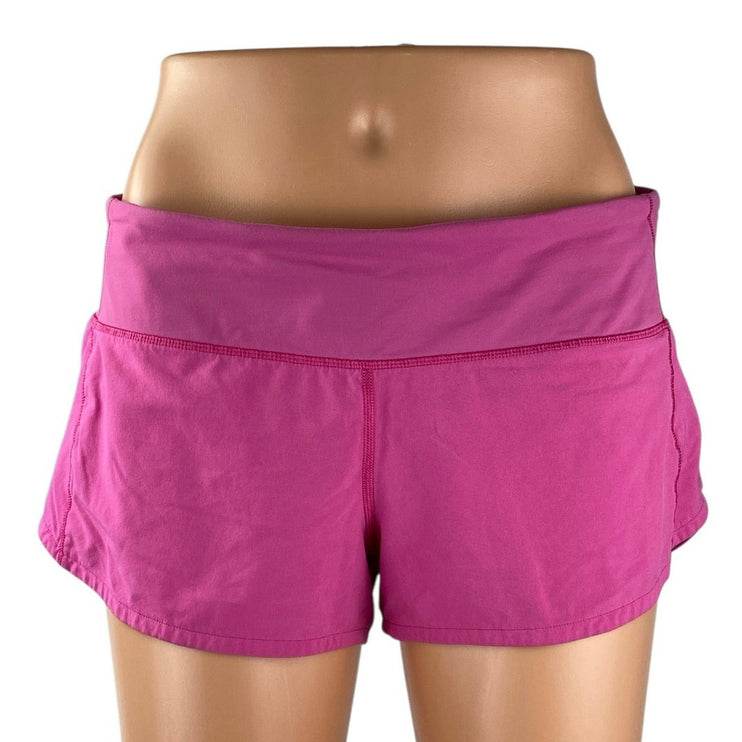 Lululemon Speed Up Women's Pink High Waist Yoga Athletic Running Shorts Size 6