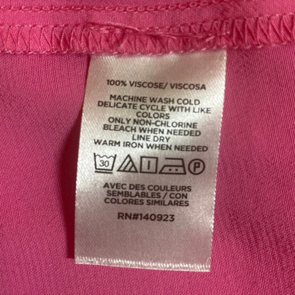 Loft Pink Tiered Ruffle Short Sleeve Button Up Mini Flare A-Line Shift Dress XL