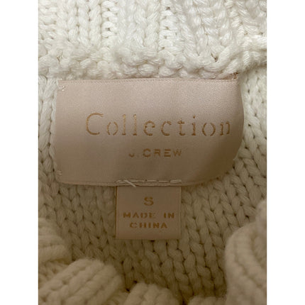 J.Crew Collection Womens Cream Cable Knit Turtleneck Pullover Sweater Top Size S