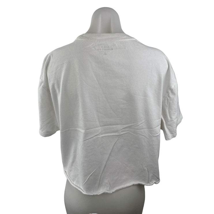 Abercrombie & Fitch Womens White Matisse Crewneck Boyfriend T Shirt Tee Top Sz M