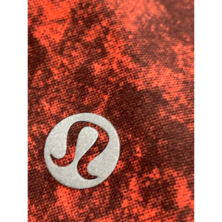 Lululemon Wunder Train Red Denim Wash Long Sleeve Yoga Athletic Crop Top Size 8