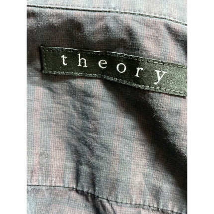 Theory Men's Black Striped Long Sleeve Collared Button Down Shirt Top Size S