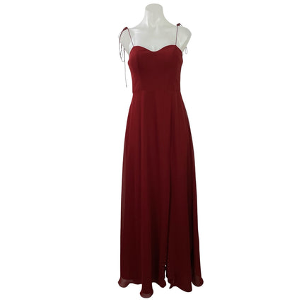 Azazie Red Sleeveless Tie Strap Cami Sweetheart Fit & Flare Bridesmaid Dress 4
