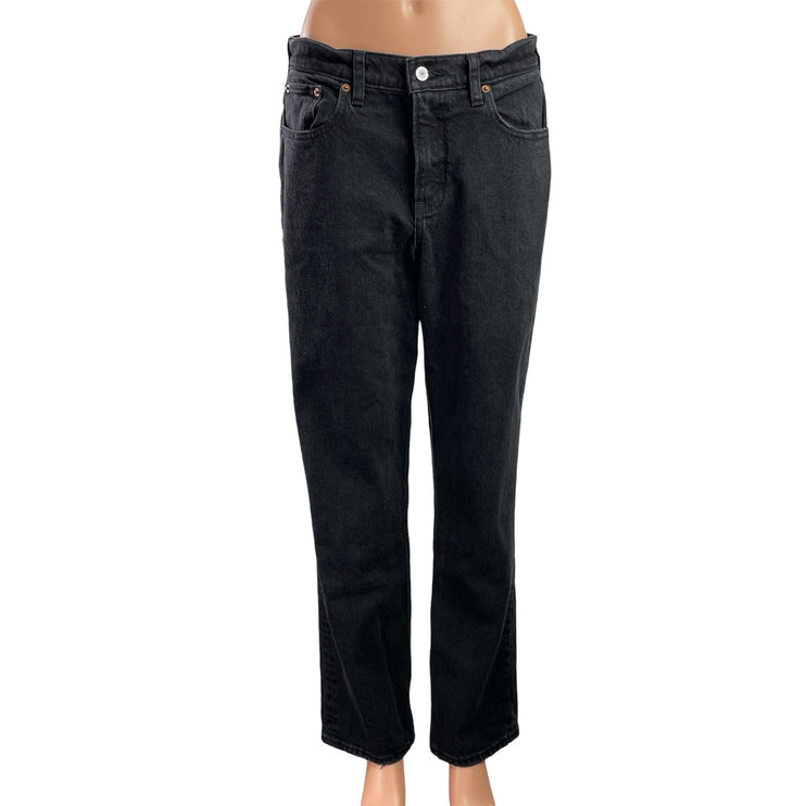 Abercrombie & Fitch 90s Straight Black Mid Rise Straight Denim Jeans Pants Sz 28