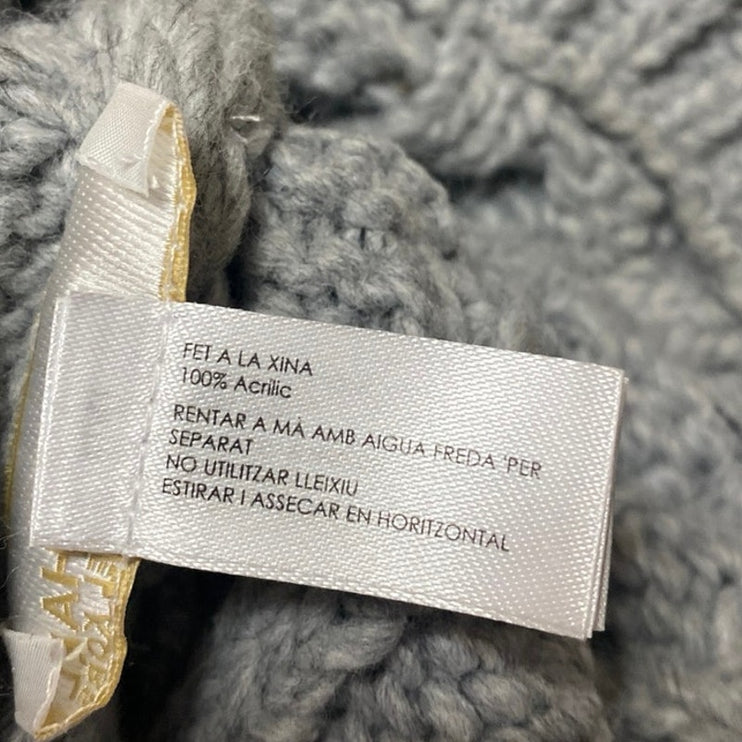 NEW Michael Kors Women's Gray Cable Knit Snow Beanie Peak Cap Hat One Size