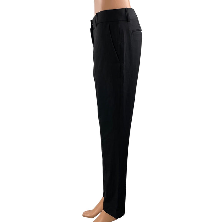 Everlane Women's Black Wool High Rise Slim Straight Trousers Dress Pants Size XS