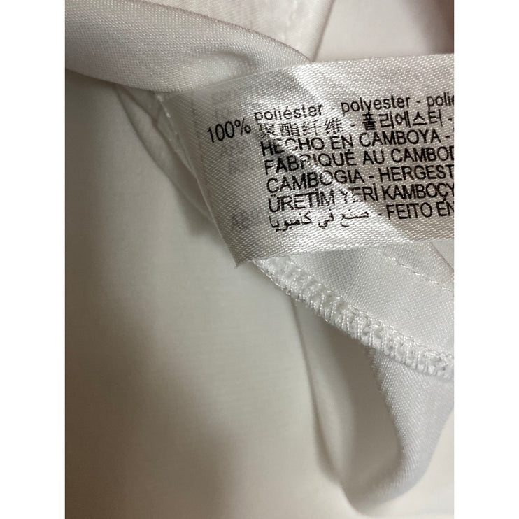 Zara Women's White Silky Satin Collared Long Sleeve Button Down Shirt Top Size M