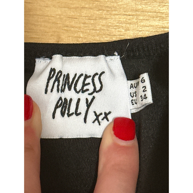 Princess Polly Black Sleeveless Corset Bustier Cami Tank Bodysuit Top Size 2