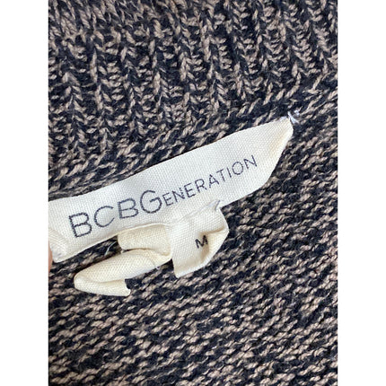 BCBGeneration Women's Gray V Neck Pullover Knit Long Sleeve Sweater Top Size M