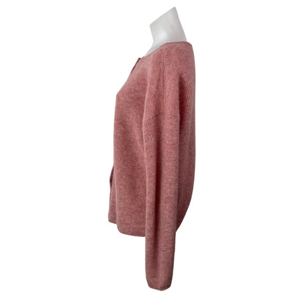 NEW La Maille Sezane Pink Long Sleeves Knit Button Front Cardigan Sweater Top S